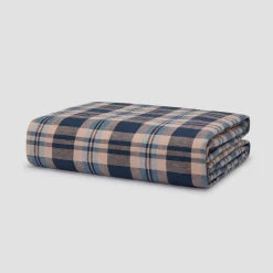 Best Atlantic Dallington Plaid Linen Blend Duvet Cover Linen Bedding|Duvet Covers