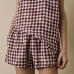 Best Linen Cami Set Women Linen Pajamas|Gingham Pajamas