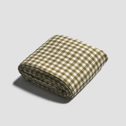 Best 100% Linen Flat Sheet Gingham Bedding|Linen Bedding