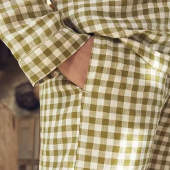 New Linen Pajama pants Women Gingham Pajamas|Linen Pajamas