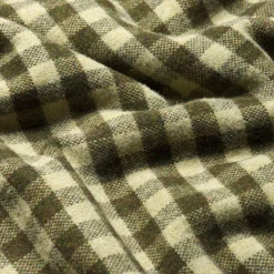 Best Botanical Green Gingham Wool Blanket Blankets & Throws|Blankets & Throws