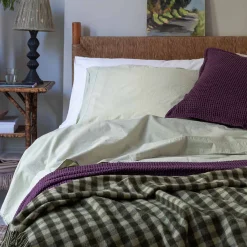 Best Botanical Green Gingham Wool Blanket Blankets & Throws|Blankets & Throws