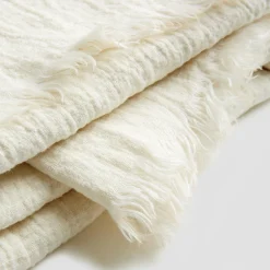 Best Cream Linen Crinkle Throw Blankets & Throws|Blankets & Throws