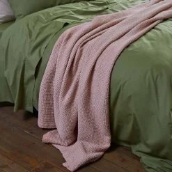 New French Rose Waffle Cotton Throw Blankets & Throws|Blankets & Throws