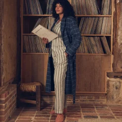 Hot Heathcliff Plaid Flannel Cotton Robe Women Linen Pajamas|Linen Pajamas