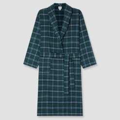 Hot Heathcliff Plaid Flannel Cotton Robe Women Linen Pajamas|Linen Pajamas
