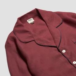 Men's Cherry Linen Pajama Shirt Linen Pajamas