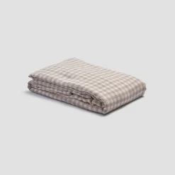 Sale Linen Blend Duvet Cover Gingham Bedding|Linen Bedding