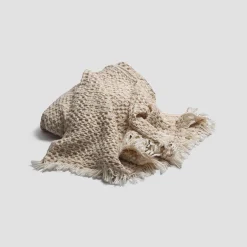 Best Oat Milk Textured Knit Throw Blankets & Throws|Blankets & Throws