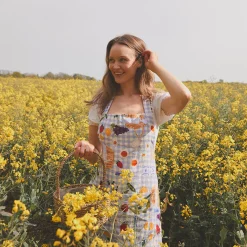 Outlet Printed Linen Apron Table Linens