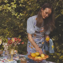 Outlet Printed Linen Apron Table Linens