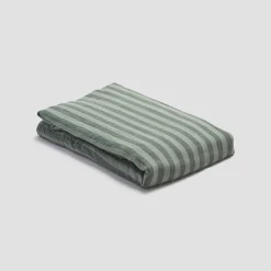 Clearance Linen Blend Flat Sheet Striped Bedding|Linen Bedding