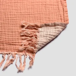 Discount Pink Clay & Birch Textured Cotton Throw Blankets & Throws|Blankets & Throws