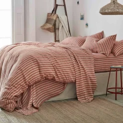 Linen Blend Pillowcase (Pair) Striped Bedding|Linen Bedding