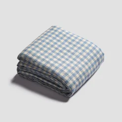 Sale 100% Linen Duvet Cover Gingham Bedding|Linen Bedding
