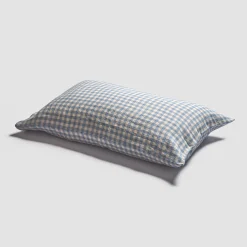 Discount 100% Linen Pillowcases (Pair) Gingham Bedding|Pillowcases