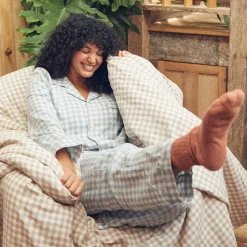 Outlet Linen Pajama pants Women Linen Pajamas|Gingham Pajamas