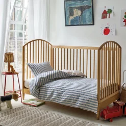 Warm Blue Seersucker Kids Stripe Cotton Bedding Set Kids Striped Bedding|Kids Bedding