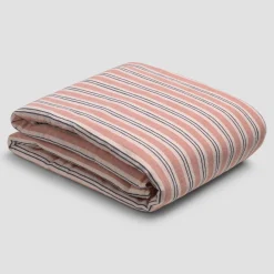 Best Linen Blend Flat Sheet Striped Bedding|Linen Bedding
