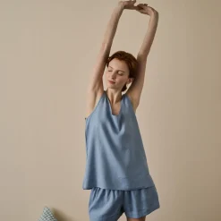 Online Linen Tencel Cami Set Women Linen Pajamas